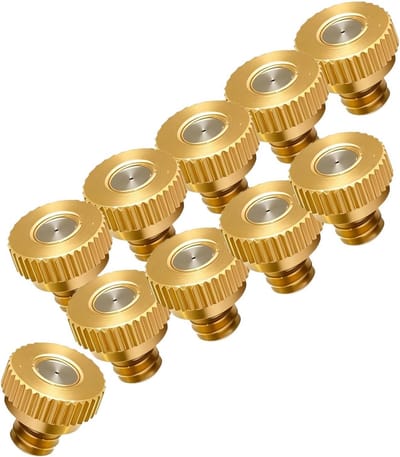 Vernevelaar Mondstuk - Messing Vernevelaar - Buiten Bevochtigen - Massief Messing - 10 Stuks - Messingkleurig