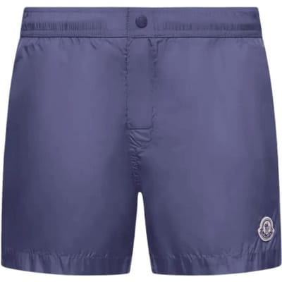 Moncler SS26 Strand Logo Sneldrogende Zwembroek voor Mannen Mid-Rise L10912C000115985M754 L gray