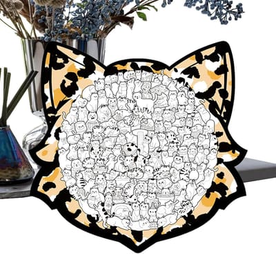 Houten Kat Puzzel - Educatief Speelgoed - Familie Activiteit - 135 Delen - 255 x 27 cm