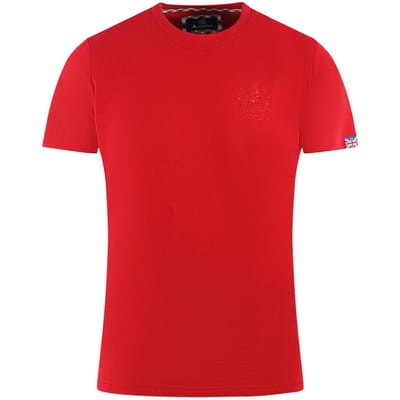 Aquascutum Heren Londen Aldis Tonaal Logo T-Shirt (Rood)