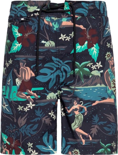 King Kerosin Badeshorts Tropical Hulla Hou Schwarz-S