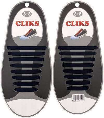 Elastische Veters Zwart - Zonder Strikken - 1 Paar Schoenen - Kinderen & Volwassenen - CLIKS