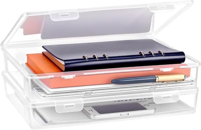 Draagbare Bestandsdoos DIN A4, Set van 2, Perfect voor Documenten, Tijdschriften, Foto's en Scrapbooking, 31 x 22 x 5 cm