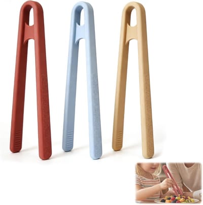Mini Keukentangen Set van 3 Stuks - Kleurige Serving Tangen voor Salades, Fruit en Kleine Gerechten - Antislip Handvatten voor Kinderen en Fijne Motoriek