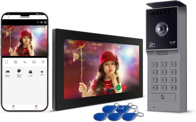 Bedrade Videofoon - 2-Draads Intercom - Veilige Toegang - 7 Inch Touchscreen - 23 x 7 x 16 cm