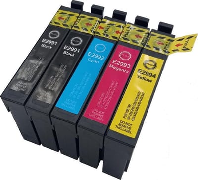 KATRIZ® huismerk inkt voor Epson 2x T2991XL BK + 1x T2992XL C + 1x T2993XL M + 1x T2994XL Y |(5stuks)|Epson Expression Home XP235/XP245 /XP247 /XP255 /XP257 /XP332 /XP335 / XP342 /XP345 /XP352 /XP355 /XP432 /XP435 /XP442/XP445 /XP452 /XP455