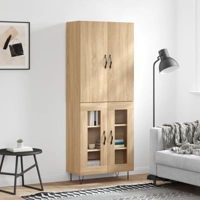 vidaXL - Hoge - kast - 69,5x34x180 - cm - bewerkt - hout - sonoma - eikenkleurig