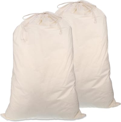 zakken, 50 x 70 cm, katoenen zakjes, stoffen zakken, waszak, waszak, reizen, katoenen tas met trekkoord, geschenkverpakking (beige)