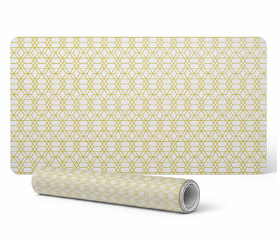 Moderne vinyl toetsenbordmat met geometrisch ruitpatroon, 100x50 cm