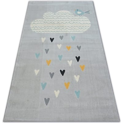 Kleden Rugsx Tapijt PASTEL 18409/652 - WOLKJE HARTJES VOGEL 120x170 cm