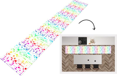Keukenloper - Loper keuken - Regenboog - Patronen - Confetti - Neon - 300x50 cm - Keukenloper vinyl
