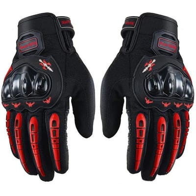 Motorhandschoenen Touchscreen Ademend Volledige Vinger Outdoor Sport Beschermingshandschoenen Fiets Fietsen Rijden Moto Wielrennen Handschoenen XXL rood
