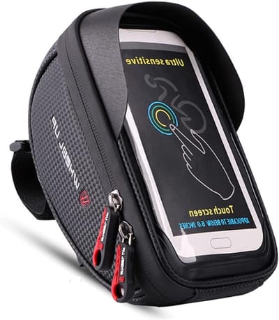Waterdichte Fiets Handvat Tas met Telefoonhouder voor Fietsframe, Geschikt voor iPhone tot 6.5 Inch, Ideaal voor Fietstochten en Outdoor Activiteiten