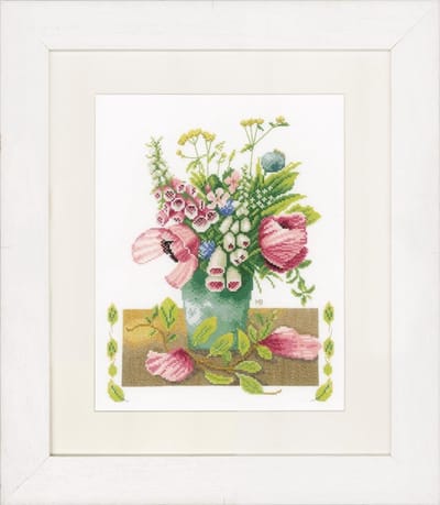 Lanarte Borduurpakket - Borduurset - Borduurpakket volwassenen - Telpakket kit - 27 x 34cm - Zomerboeket - Marjolein Bastin - PN-0021209