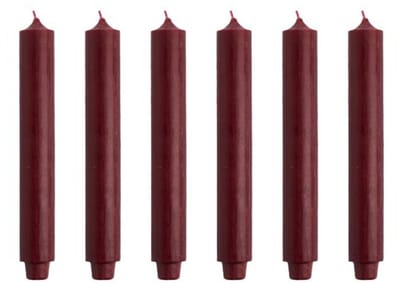 Cactula | Dinerkaarsen - XL Dikke kaarsen - Antiek rood - 30 x 3,2 - 6 stuks - 20 Branduren
