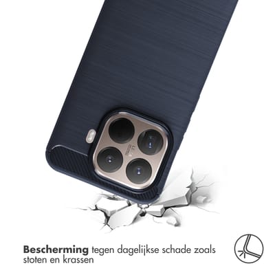imoshion Hoesje - Geschikt voor Xiaomi 15T Pro - Brushed Backcover - Donkerblauw