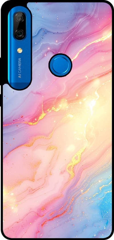 Smartphonica Telefoonhoesje Geschikt voor Huawei P Smart Z / Y9 Prime (2019) met Regenboog Glitter Marmer Opdruk - TPU Backcover Case Rainbow Glitter Marble Design geschikt voor Huawei P Smart Z;Huawei Y9 Prime (2019)