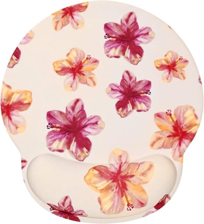 Ergonomische muismat met bloemenprint en polssteun voor comfortabele pijnverlichting, antislip en waterdicht voor thuiskantoorgebruik