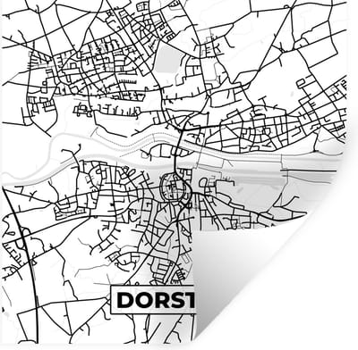 Muurstickers - Sticker Folie - Plattegrond - Dorsten - Stadskaart - Kaart - 100x100 cm - Plakfolie - Muurstickers Kinderkamer - Zelfklevend Behang XXL - Zelfklevend behangpapier - Stickerfolie