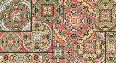 Vinyl | Vloerkleed vinyl | Vintage patch | 95x145 cm