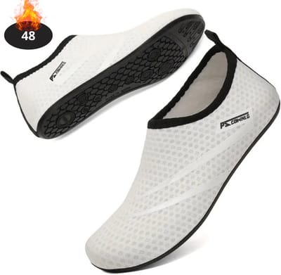 Nivard Waterschoenen Voor Kinderen & Volwassenen - Aqua Shoes - Aquaschoenen - Afzwemschoenen - Zwemles Schoenen - Wit - 48