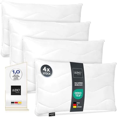 Hoofdkussen 70 x 90 cm Set van 4 | Wasbaar en Hypoallergeen | Comfortabel Kussen voor Bed en Bank