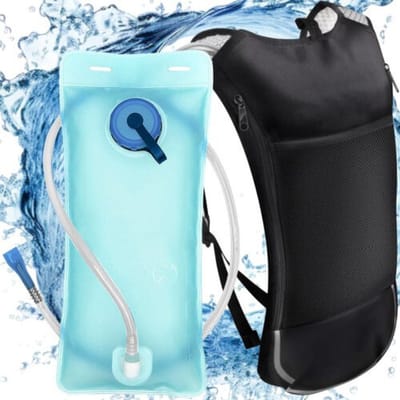 MOZY - Drinkrugzak - 2 Liter - met Drinksysteem - Zwart - Waterzak - Drink Rugzak - Fietsrugzak - Wandelrugzak - Drinkzak - Outdoor