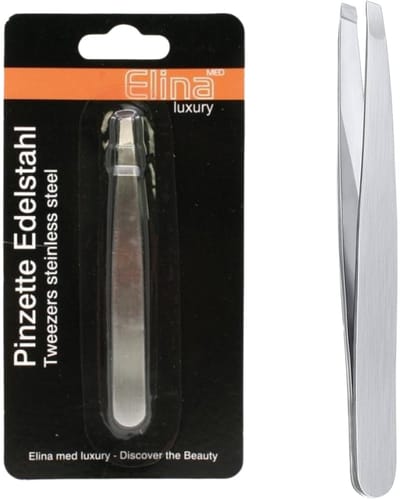 RVS Zilveren Pincet 10 cm – Precisie Epileerpincet met Extra Grip – Voor Wenkbrauwen & Fijne Haartjes – Professionele Kwaliteit
