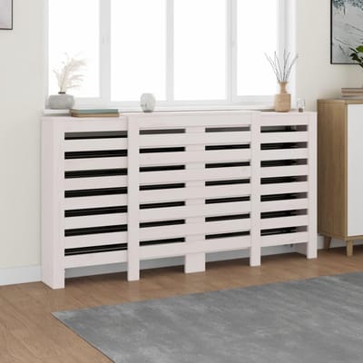 Radiatorbekleding - Verwarmingsombouw - Woonkamer Decoratie - Massief Grenenhout - 210 x 85 cm - Wit