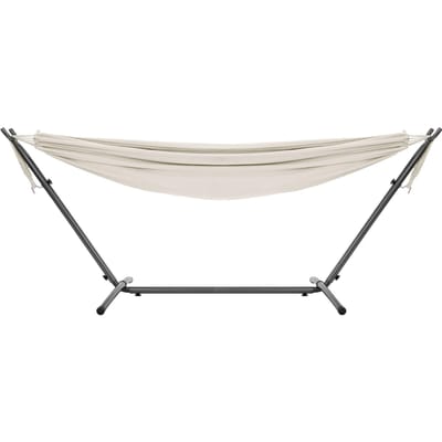 XXL hangmat met stalen frame tot 250 kg Beige incl. draagtas ML-Design