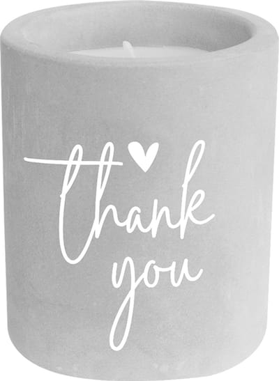 Kaarsje Thank you - 6,5x6,5x8 cm - Cement