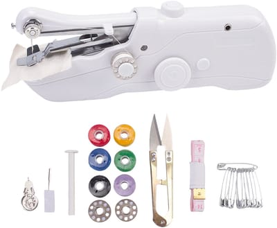 Elektrische naaimachine met dubbele lijn-handnaaimachine met ergonomische handgreep voor doe-het-zelf-enkele kleine dingen in het dagelijks leven Mini Naaimachine -21*6*3.5cm-Eenvoudige Naaimachine voor Beginners en Reizen - Draadloos Sewing Machine
