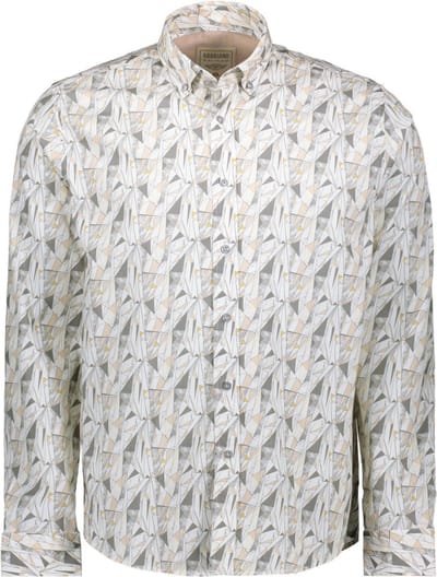 Gabbiano Overhemd Overhemd Met Geometrische Print 333522 Ecru Mannen Maat - XXL
