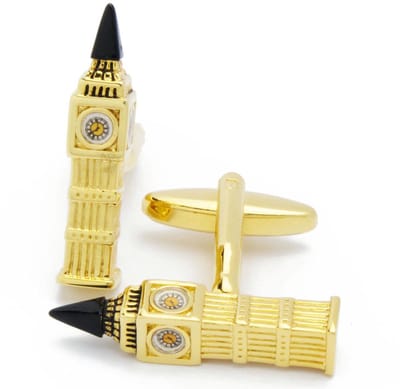 Manchetknopen - Big Ben Gebouw Toren Goudkleurig