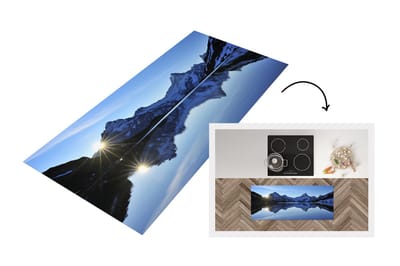 Keukenloper - Loper keuken - Alpen - Berg - Water - Sneeuw - 120x50 cm - Keukenloper vinyl