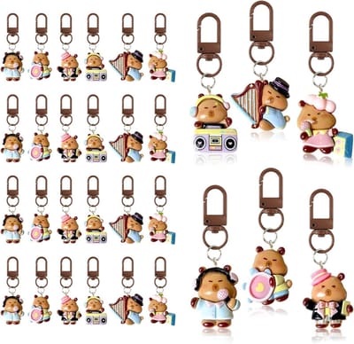 Schattige capybara sleutelhangers - 30 stuks - Leuke accessoires voor tas, cadeaus en verjaardagen