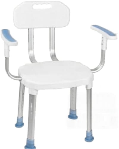 AHD® Douchestoel Met Armleuning - Douchestoel - Douchekrukje In Hoogte Verstelbaar - Douchestoel Opklapbaar - Douchekruk Met Armleuningen - Wit - 43cm x 34cm x 91cm
