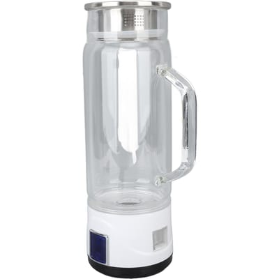 Bouteille Génératrice d'Eau Hydrogénée 1000ml 1000 à 1500ppb Verre Borosilicate Élevé Générateur d'Eau Riche en Hydrogène avec Poignée L white