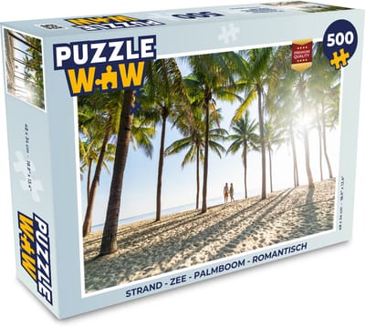 Puzzel Strand - Zee - Palmboom - Romantisch - Legpuzzel - Puzzel 500 stukjes