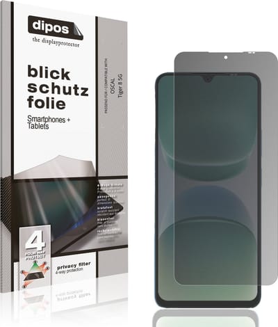 dipos – Matte Privacy Screenprotector geschikt voor OSCAL Tiger 8 5G | Anti-Spy Beschermfolie