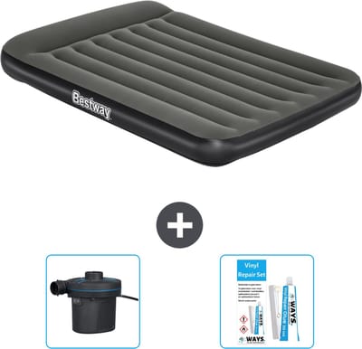 Bestway luchtbed - Twijfelaar - 137 x 191 x 30 cm - Groen - Inclusief Pomp en Reparatieset