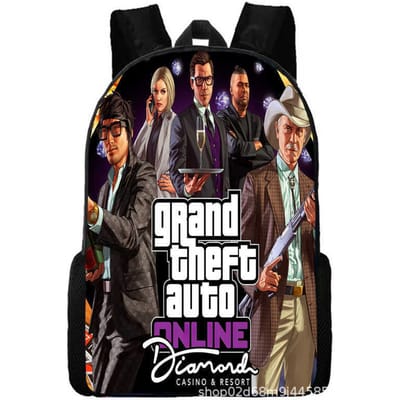 Grand Theft Auto Grand Theft Auto Perifere Animatie Rugzak Schooltassen voor Mannen en Vrouwen standard