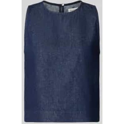 Regular fit blouse met korte mouwen van mix van katoen en linnen