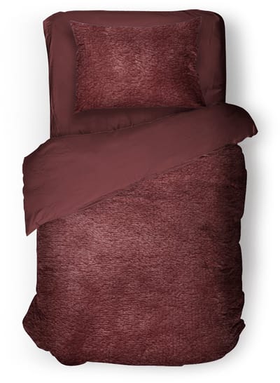 Eleganzzz Dekbedovertrek Flanel Fleece - Bordeaux - Dekbedovertrek 140x200/220cm - 100% flanel fleece - Eenpersoons dekbedovertrekken - 140x220cm - Fluffy Dekbedovertrek - Effen Dekbedovertrek