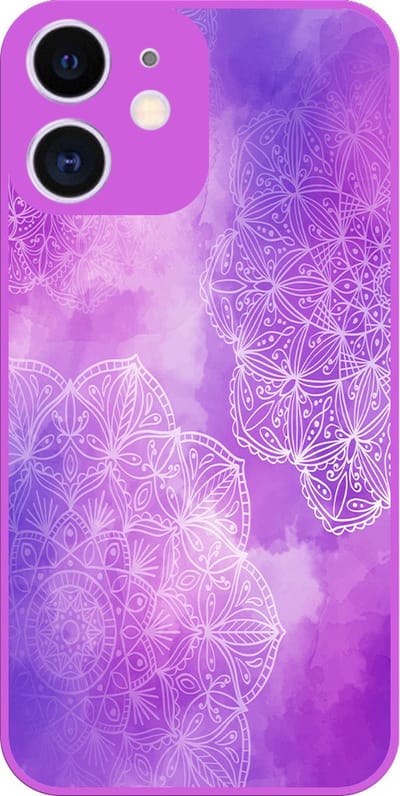 Smartphonica Telefoonhoesje Geschikt voor iPhone 11 met paars mandala opdruk - TPU case purple mandala design - paars geschikt voor iPhone 11