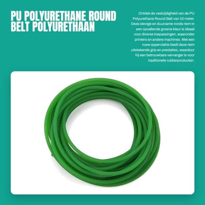 Dailygoods- Polyurethaan Riem - OD 5 mm - Glanzend - Ruw Oppervlak - 10 m - Industrieel Gebruik - Kwaliteitsproduct - Aandrijfriem