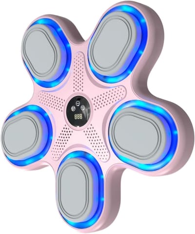 Wand Boksmachine - Muziek Trainer - Fitness Training - Dynamische LED Verlichting - 67 cm Breed - Roze