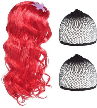 Dailygoods- Zeemeerminkostuum met rode pruik - Kostuum volwassenen - Cosplay - Verkleedkleren volwassenen - Halloween - Geschikt voor de meeste mensen