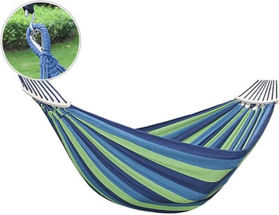 Outdoor Hangmat - Dubbele Hangmat - Tuin Ontspanning - Snel Op te Zetten - 260 x 150 cm - Blauw
