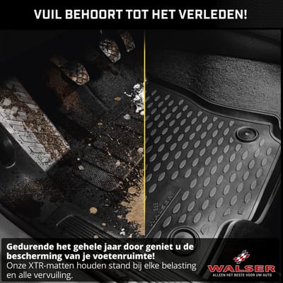 Walser Rubberen Voetmatten XTR geschikt voor VW Touareg II - Dubbele zone airconditioning 2010 - 2018